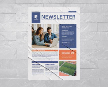 Education Newsletter Template (AI, EPS, INDD Format)