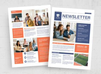 Education Newsletter Template (AI, EPS, INDD Format)