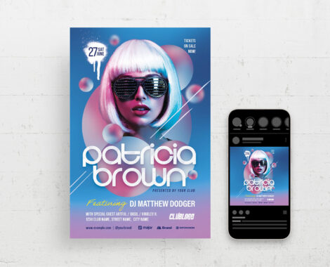 Electro House Music Flyer Template (PSD Format)