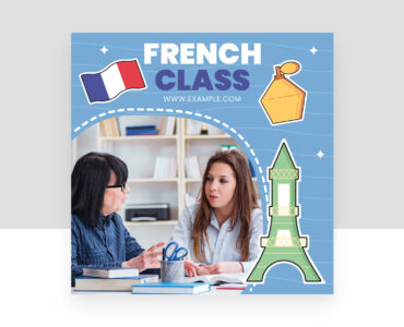 French Education Social Media Banner Set (AI, EPS, PSD Format)