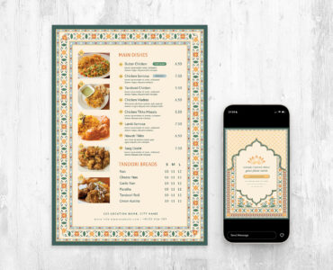 Indian Restaurant Menu Template (AI, EPS Format)