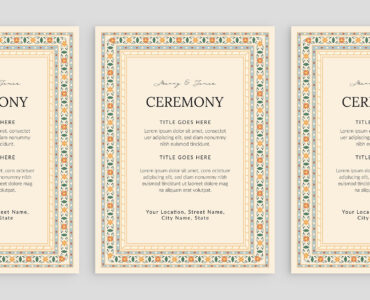 Indian Wedding Invitation Templates Set (AI, EPS Format)