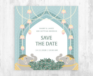Indian Wedding Invitation Templates Set (AI Format)