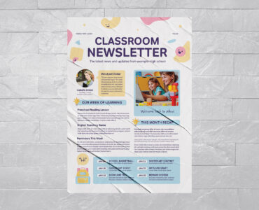 Preschool Newsletter Template (AI, EPS, INDD Format)