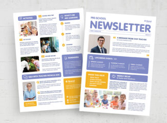 School Newsletter Template (AI, EPS, INDD Format)