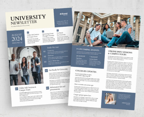 University Newsletter Template (AI, EPS, INDD Format)