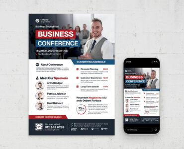 Business Conference Event Flyer Template (AI, EPS Format)