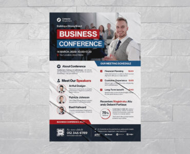 Business Conference Event Flyer Template (AI, EPS Format)