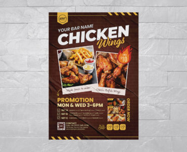 Chicken Wings Flyer Template (AI, EPS Format)