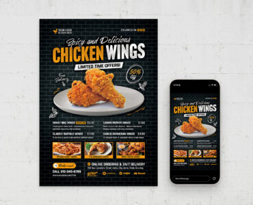Chicken Wings Promotion Flyer Template (PSD Format)