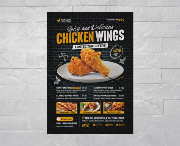 Chicken Wings Promotion Flyer Template (PSD Format)