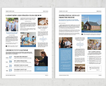 Church Newsletter Template (INDD, EPS, AI Format)