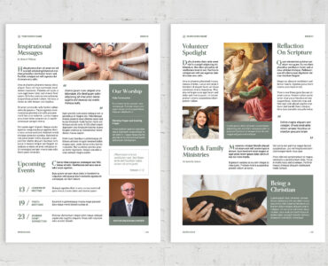 Church Newsletter Template (AI, EPS, INDD Format)