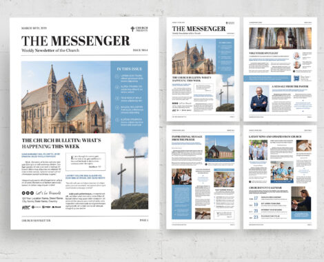 Church Newsletter Template (INDD, EPS, AI Format)