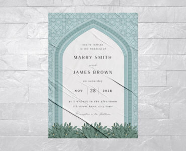 Contemporary Indian Wedding Invite Template (AI, EPS Format)