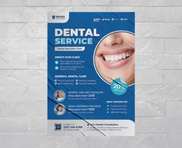 Dental Service Flyer Template (AI, EPS Format)