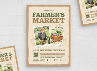 Farmers Market Flyer / Poster Template (AI, EPS Format)