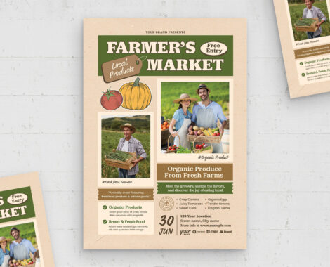 Farmer's Market Flyer Template (AI, EPS Format)