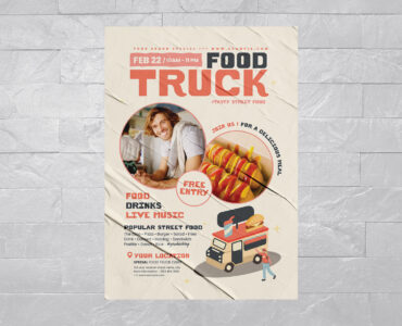 Food Truck Festival Flyer Template (AI, EPS Format)