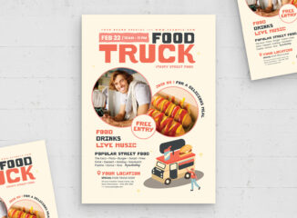 Food Truck Festival Flyer Template (AI, EPS Format)