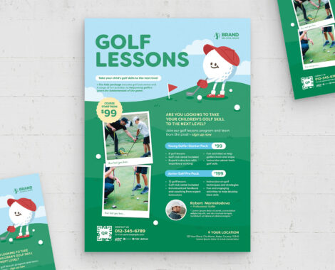 Golf Lessons Flyer Templates (AI, EPS Format)