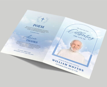 Heavenly Funeral Memorial Card (PSD Format)