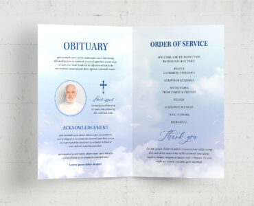 Heavenly Funeral Memorial Card (PSD Format)