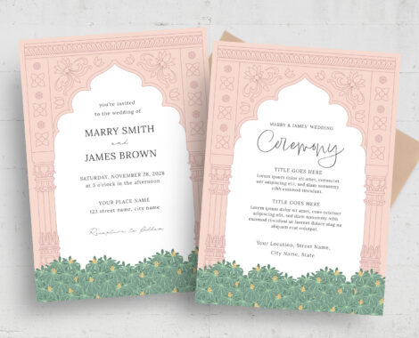 Indian Wedding Invitation Template (AI, EPS Format)