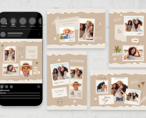 Photo Card Template Set (AI, EPS Format)