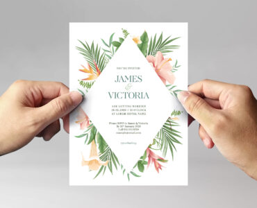 Wedding Invitation Tropical (AI, EPS Format)
