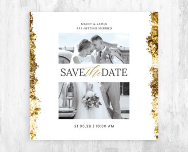 White & Gold Wedding Templates Suite (AI, EPS, PSD Format)