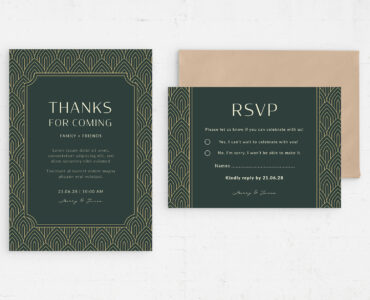 Art Deco Wedding Invitation Templates (AI, EPS Format)