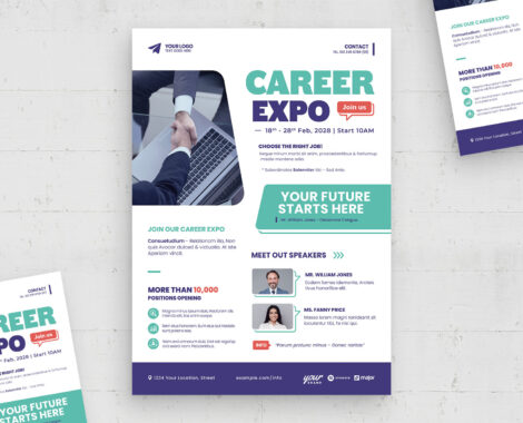 Career Expo Flyer Template (AI, EPS Format)