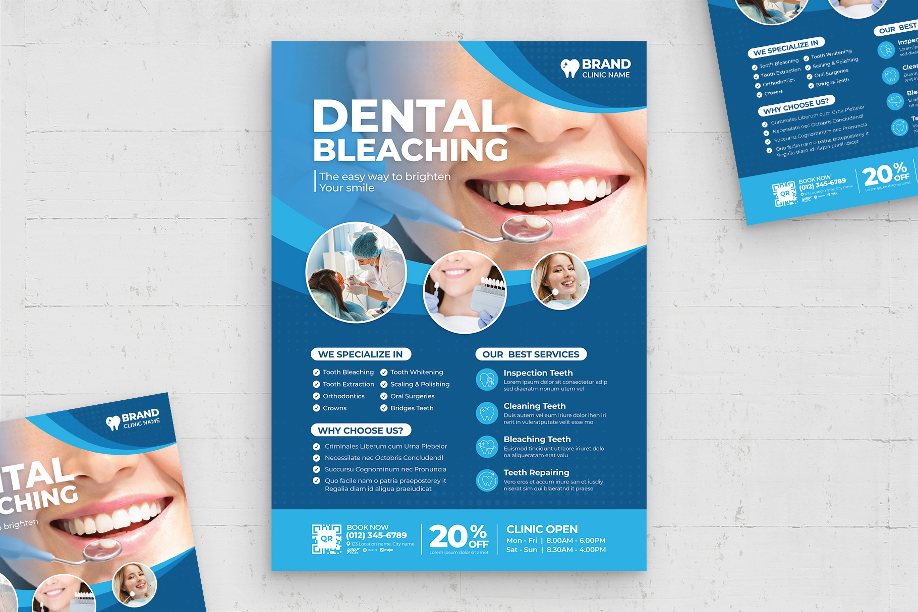 Dental Clinic Flyer / Poster Template (AI, EPS Format)