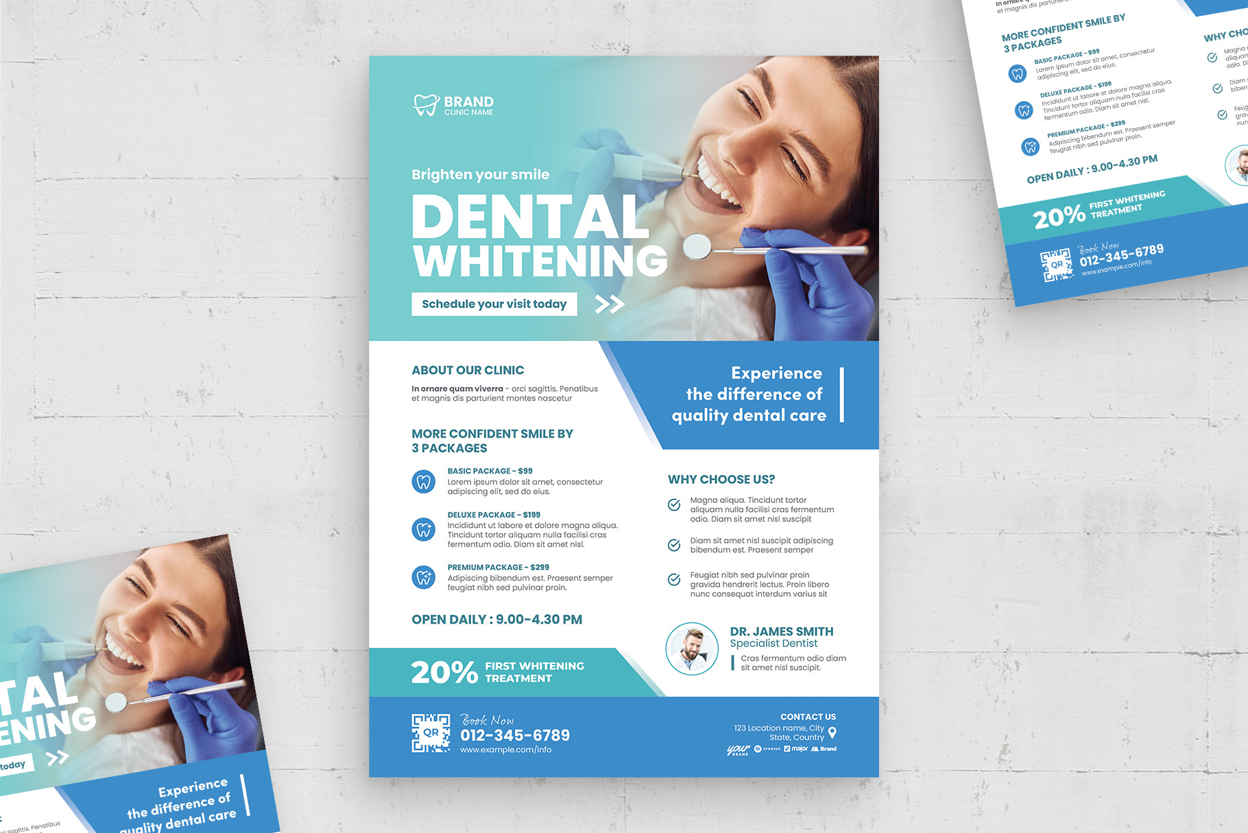 Dental Clinic Flyer Template (AI, EPS Format)