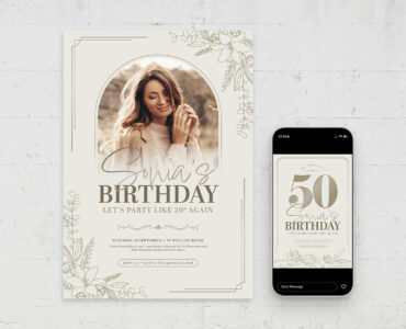 Elegant Birthday Flyer Template (AI, EPS Format)