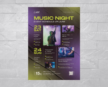 Event Schedule Flyer Template (AI, EPS Format)