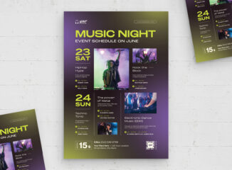 Event Schedule Flyer Template (AI, EPS Format)