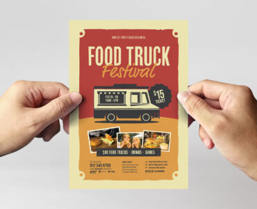 Food Truck Festival Flyer Template (AI. EPS Format)