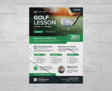 Golf Lesson Flyer Template (AI, EPS Format)
