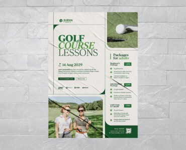 Golf Lessons Flyer / Poster Template (AI, EPS Format)