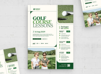 Golf Lessons Flyer / Poster Template (AI, EPS Format)