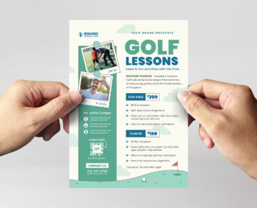 Golf Lessons Flyer Template (AI, EPS Format)