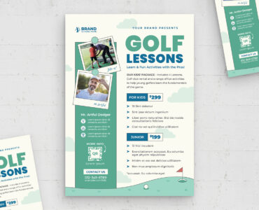 Golf Lessons Flyer Template (AI, EPS Format)