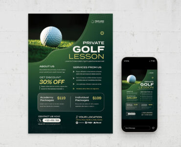 Golfing Flyer Template (AI, EPS Format)