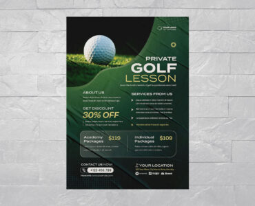 Golfing Flyer Template (AI, EPS Format)
