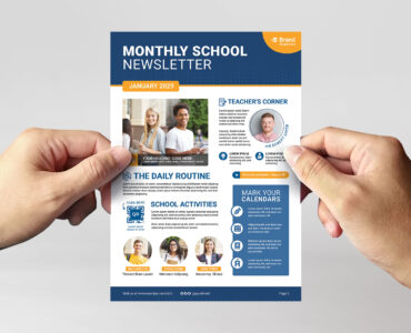 High School Newsletter Template (INDD, AI, EPS Format)