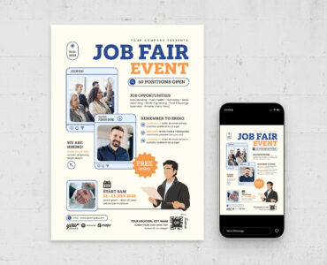 Job Fair Event Flyer Template (AI, EPS Format)