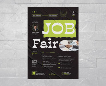 Job Fair Recruitment Flyer (AI, EPS Format)