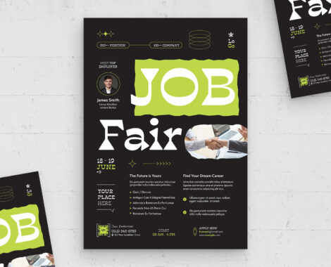 Job Fair Recruitment Flyer (AI, EPS Format)